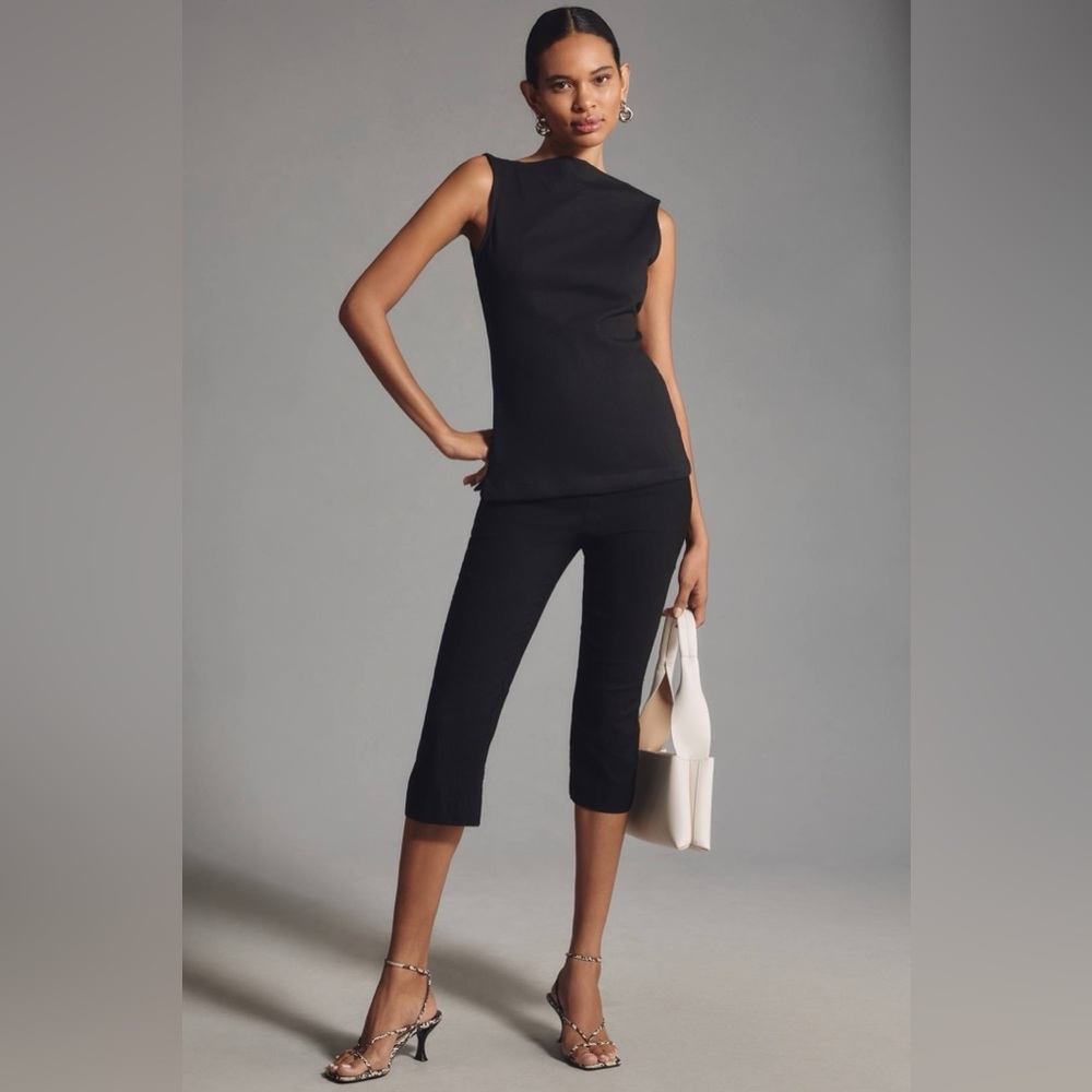 By Anthropologie Side-Slit Tunic. Black. Medium. - Picture 3 of 10